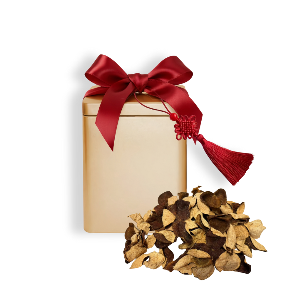 Authentic Xinhui Aged Chenpi (新會陳皮) Gift Set with Gold Can (50 g)