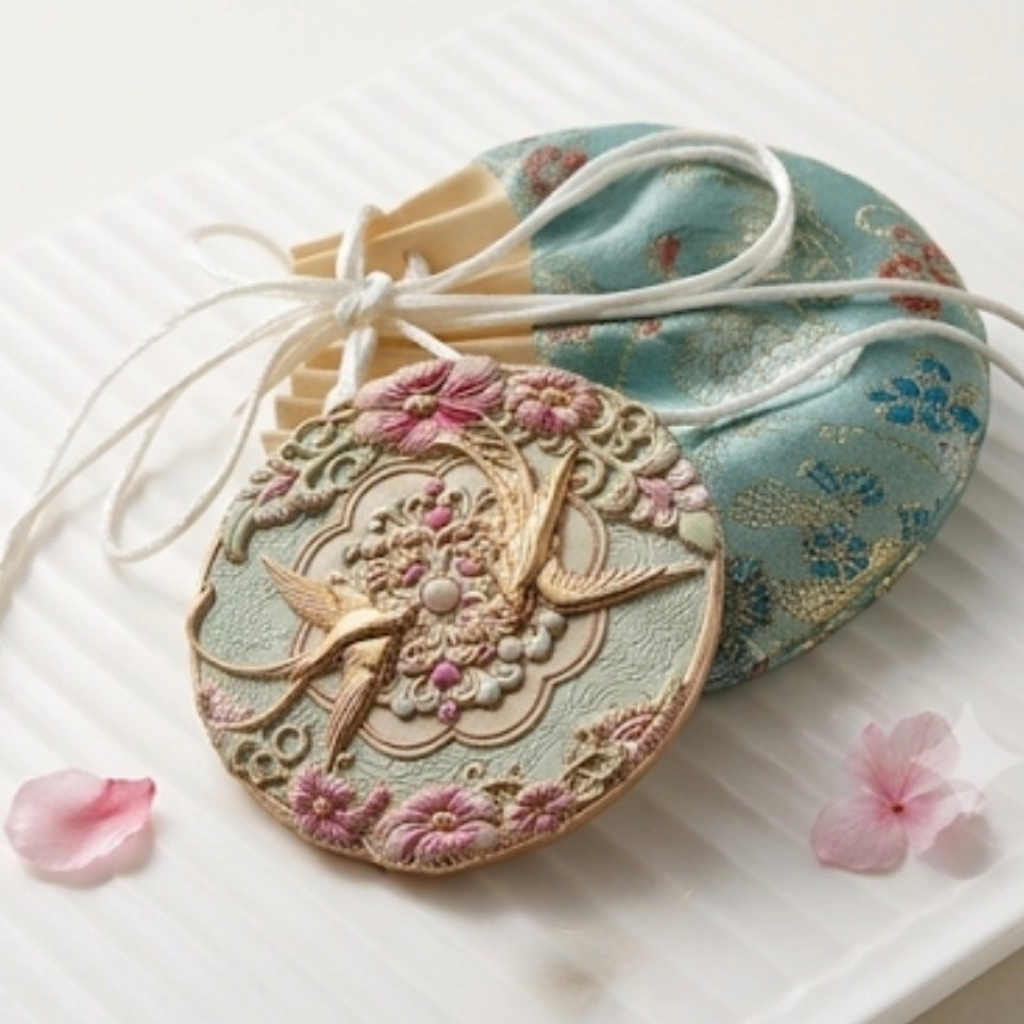 Twin Swallows Hand Mirror
